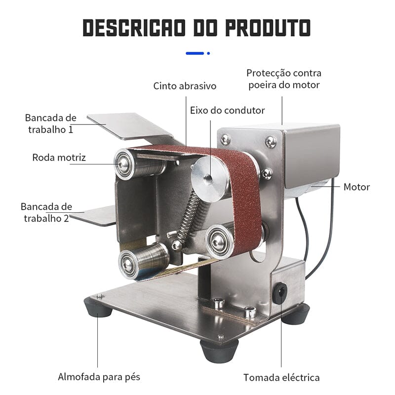 Lixadeira Elétrica Industrial 4 em 1 Turbo